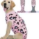 Kuoser Dog Recovery Suit for Dogs After Surgery, Professional Surgical Onesie for Female Male Dogs Spay Neuter, Soft Dog Surgery Suit Bodysuit for Abdominal Wounds Skin Disease, Pink Leopard, Small