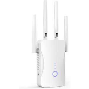 2026 WiFi Extender Signal Booster - 2.4GHz 300Mbps WiFi Booster for Home, Covers Up to 9999 Sq. Ft, Easy Setup, Ethernet Port & Access Point, Stable Internet Performance with 60+ Devices White