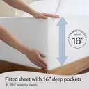 LuxClub 4 PC Full Sheet Set, Deep Pockets Wrinkle Free Cooling Bed Sheets Hotel Bedding for Women, Men, Kids & Teens, Includes 1 Fitted Sheet, 1 Flat Sheet and 2 Pillowcases-Soft White