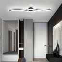 39.37Inch Linear Ceiling Light 6000K Black Modern Ceiling Light Fixture 28W Long Flush Mount Ceiling Lamp for Hallway, Kitchen, Bedroom, Dining Room