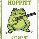 Frog Room Sign Funny Frog Bedroom Door Decor Vintage Metal Tin Signs Hippity Hoppity Get Of My Property Sign No Trespassing Signs Warning Sign Retro Frogs Wall Decor Aesthetic For Home Mushroom Decorations Room Rules Sign House Stuff Garden Bathroom Sign Decor 8 X 12 In (033)