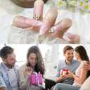 2 x Press on Nails Medium Almond French Tip Fake Nails Flower Leopard Print Designs False Nails Full Cover Glossy False Nails for Women Manicure Nail Art Decoration-size S