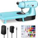 Mini Sewing Machine, Upgraded Electric Sewing Machine with Sewing Bag, Expansion Board, LED Light, Fast Stitch Suitable for Clothes,Jeans,Cutains,DIY Home Travel