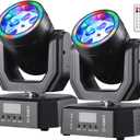 Mini Moving Head Light, 30W Compact Led DJ Stage Lights Moving Head Bee-Eyes with Halo Effects, Remote/ DMX512/ Sound Control for Wedding DJ Party Disco Club Small Venues