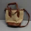 Emprier Summer Straw Crossbody Bags for Women Summer Beach Bucket Bag Trendy Woven Handbags Top-handle Shoulder Purse