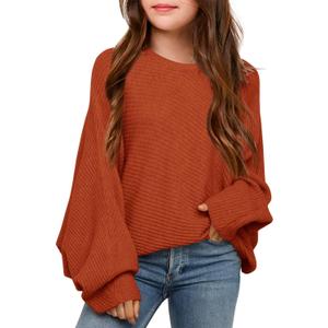 Mafulus Girl's Oversized Crewneck Fall Sweaters Kids Batwing Long Sleeve Slouchy Chunky Cute Pullover Jumper Shirts 5-14T (7-8 Years, Orange) Mafulus Girl's Oversized Crewneck Fall Sweaters Kids Batwing Long Sleeve Slouchy Chunky Cute Pullover Jumper Shirts 5-14T (7-8 Years, Orange)
