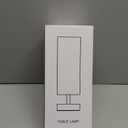 Small Table Lamp for Bedroom - Bedside Lamps for Nightstand, Minimalist Night Stand Light Lamp with Square Fabric Shade, Desk Reading Lamp for Kids Room Living Room Office Dorm (12.8in, Cream & Black)