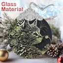 Christmas Decorations Ornaments, Stained Glass Ornament, Christmas Tree Ornaments, 2025 Gift Ornament, Xmas Gift for Friend Family Coworker - Persian Cat