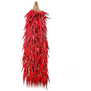 5 Strings Simulation Artificial Lifelike Fake Vegetable Artificial Garlic Red Pepper Onion Hanging String Foam Vegetables for Home Kitchen Decor Photography Props (Red Chili)