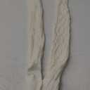 VIBILIA Thigh High Socks Cable Knit Winter Boot Socks Over the Knee Extra Long Non-Slip Leg Warmers for women (White)