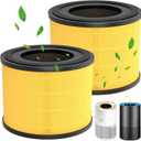 2 Pack AP-S0610L Pet Filter Replacement for MOOKA AP-S0610L Air Purifier, 3-IN-1 Hepa Filter, High-Efficiency Activated Carbon Air Filter for Pet Odor, Dander, Yellow