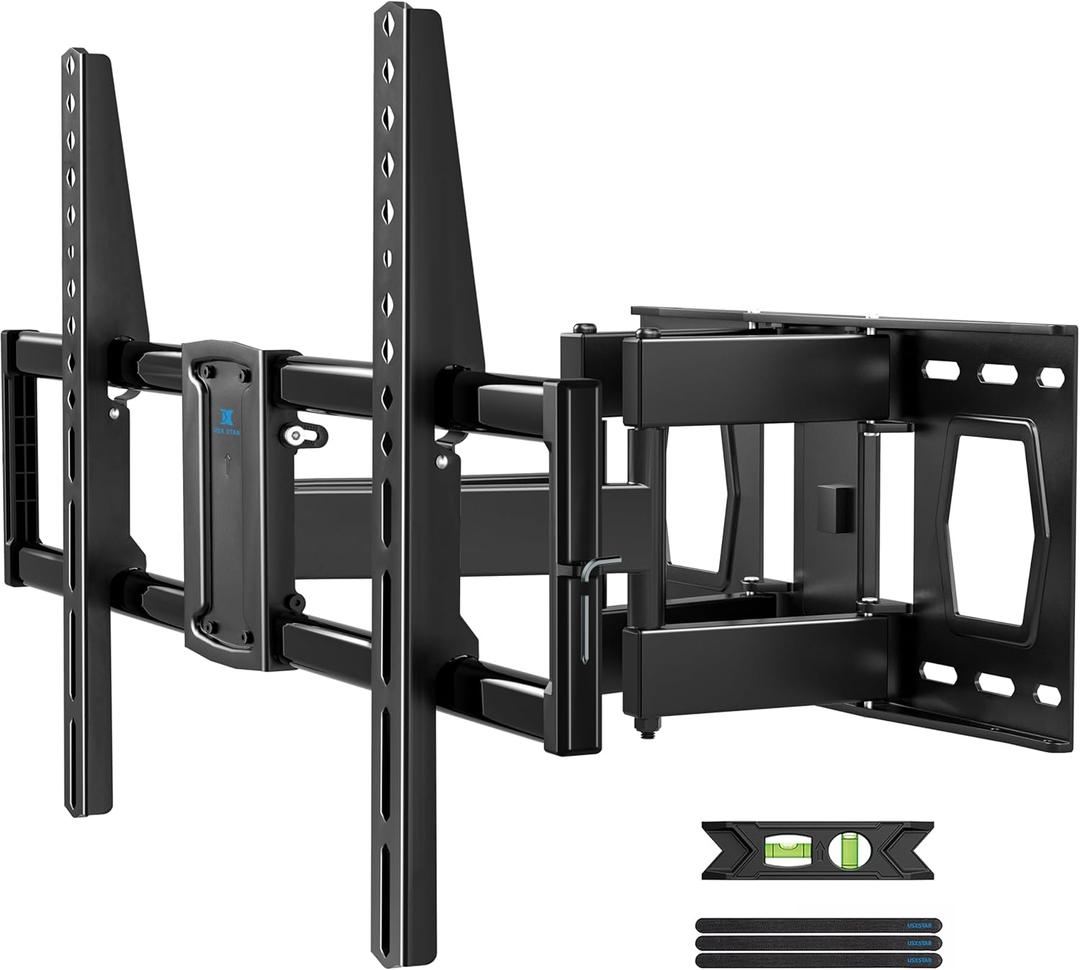 USX STAR Full Motion TV Wall Mount for 37-85 Inch TVs Mounts Up to 132lbs, Fit 16" Wood Stud, Max VESA 600x400mm, Swivel and Tilt Articulating Wall Mount TV Bracket,Fit Most 55+ 65 70 75 inch TVs