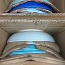 vancasso Bonita Dinnerware Set 24 Pieces Blue Stoneware Service for 6, Handpainted Spirals Pattern Stoneware Combination Set