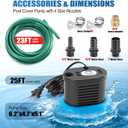 FIDISP Pool Cover Pump, 850 GPH Pool Cover Pumps Above Ground With 4 Hose Adapters, 23 FT Drain Hose, 25 FT Power Cord, Water Pump for Pool Draining for Drainage of Pool Covers, Ponds (Deep Blue)