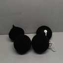 Civaner 4 Pcs 6 Inch Large Velvet Christmas Ball Ornaments Vintage Christmas Plastic Ball Ornaments Flocked Xmas Tree Hanging Decoration for Xmas Party Decor(Black)