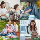 Magnetic Silicone Food Storage Containers, Collapsible Bowls for CampingCollapsible Food ContainersBPA Free,Microwave & Dishwasher Safe,Panda Design for Kitchen,Snacks,Space Saving Design