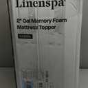 LINENSPA Memory Foam Mattress Topper - 2 Inch Gel Infused Memory Foam - Plush Feel - Cooling and Pressure Relieving - CertiPUR Certified - Dorm Room Essentials - Queen Size