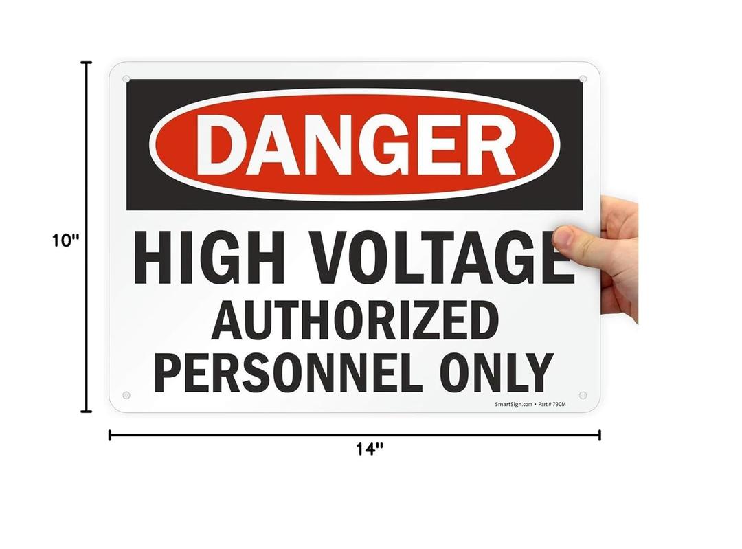 SmartSign "Danger - High Voltage, Authorized Personnel Only" Sign | 10" x 14" Aluminum