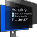 2-Pack 27 Inch Hanging Privacy Screen Protector for Monitor (Fits 26-27 Inch Frameless), 30+ Full Privacy & 95% Light Blocking, Instant Setup, 87% Blue Light & 97% UV Block, Office Data Security & Eye Protection
