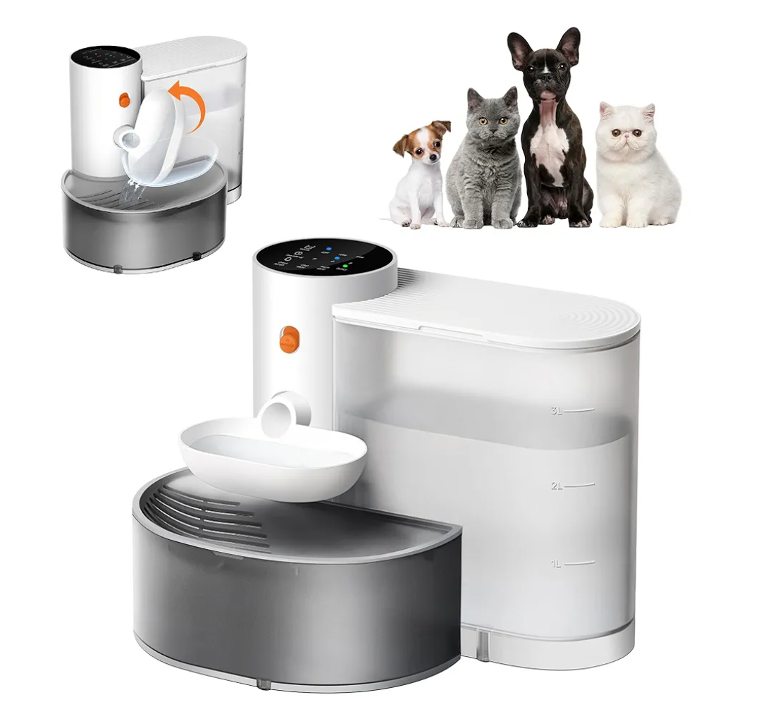Potaroma Smart Wireless Pet Water Fountain, No Filter, 3.5L Large Capacity, Rechargeable Automatic Water Dispenser for Cats and Small Dogs, Wastewater Separation Always Fresh Water