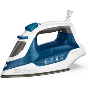 BLACK+DECKER Easy Steam Compact Iron, IR06V, Dual Position Cord, TrueGlide Non-Stick Soleplate, Vertical Steam, SmartSteam (Blue/White)