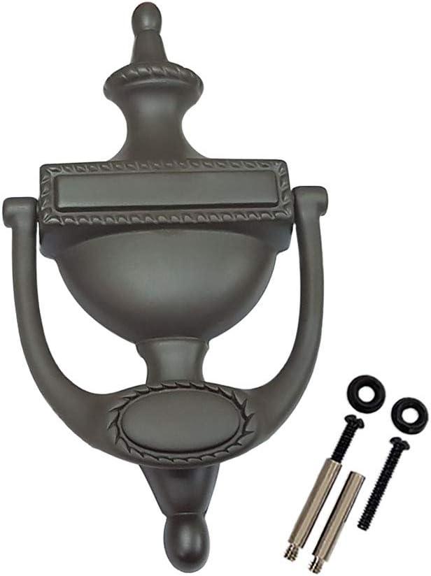 QCAA Solid Brass Door Knocker, Victorian Rope Type, 7-3/8", ORB (Oil Rubbed Bronze, US10B), 1 Pack, Made in Taiwan