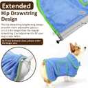Soft Dog Bathrobe Fast Drying Dog Coat, Super Absorbent Dog Towels for After Bath, Microfiber Pet Robe Adjustable Collar & Belly Warm Keeping Dogs Coat for Pet Dogs & Cats (Blue, Large)