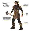 Morph Viking Costume Men Renaissance Viking Halloween Barbarian Costume for Men (Large, Brown)