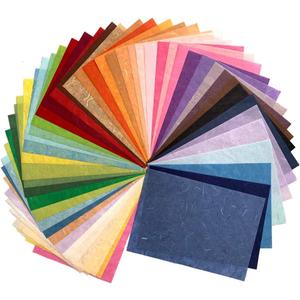 50 Sheets Mixed Colors A4 Thin Natural Fiber Mulberry Paper Sheets Art Tissue Washi Paper Design Craft Art Origami Suppliers Card Making DIY Craft