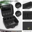 Relavel Travel Makeup Train Case Makeup Cosmetic Case Organizer Portable Artist Storage Bag with Adjustable Dividers for Cosmetics Makeup Brushes Toiletry Jewelry Digital Accessories Black