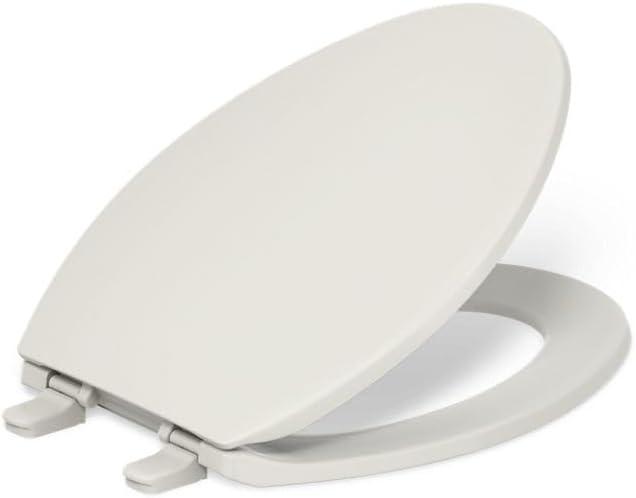 KOHLER K-4774-47 Brevia Elongated Toilet Seat with Quick-Release Hinges And Quick-Attach Hardware For Easy Clean, Almond