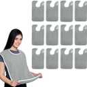 Avalon Towels Adult Bibs For Women & Adult Bibs for Men - Terry Cloth Adult Bibs for Eating, Bibs for Adults Senior Citizens (Grey)