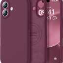 Vooii Magnetic for iPhone 17 Case, Compatible with Magsafe (Premium Liquid Silicone) (Integrated Camera Control Button) Full Body Protective Anti-Scratch Microfiber Lining 6.3", WineRed