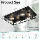 Flush Mount Ceiling Light Fixture,6-Light Black Farmhouse Flush Mount Light Fixture Kitchen Lights, 23" Metal Cage Closed to Ceiling Mounted Lights for Kitchen Hallway Entryway E26 Base, 1 Pack