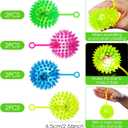 Civaner 8 Pcs Light up Ball LED Spiky Bouncy Balls Bulk Rubber Fidget Sensory Toy Glow in The Dark Light up Party Favors