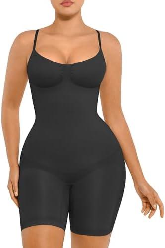 FeelinGirl Shapewear Bodysuit Tummy Control Seamless Sculpting Hip Enhancer Body Shaper for Women, M/L