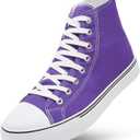 ZGR Men's High Top Canvas Sneakers Lace Up Classic Casual Walking Shoes (13, Purple)