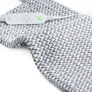 GOQOTOMO Large Electric Heating Pad for Back Pain and Cramps Relief-12 x24 with 12 Heat Settings | Stay on | 8 Timers, Heat Pad for Shoulders and Neck, Washable-GW01 Grey (Gray stripe)