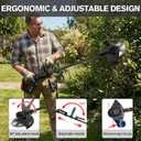 21V Cordless Weed Wacker Lawn Edger, 4.6lbs Lightweight Battery Powered String Trimmer, 4-in-1 Brush Cutter with Metal Blades, Wire Brush & Guide Wheel for Garden Edging (2 Batteries, 2.0Ah)