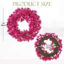 Briful Spring Front Door Wreath 18inches Artificial Bougainvillea Flower Wreath Silk Pink Floral Hanging Wreath Outdoor Summer Wreath for Home Wall Mantle Party Wedding Dcor