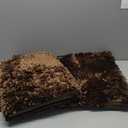 Yimobra Bathroom Rugs Sets 2 Piece, Luxury Shaggy Extra Thick Bathroom Rugs, Plush Non-Slip Mats for Bath Room Floor, U-Shaped Toilet Mat, Ultra Absorbent, 24 x 17 + 24.4 x 20.4 Inches,Brown