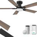 42" Smart Low Profile Ceiling Fan with Lights Remote,6 speed Quite DC Motor,WIFI Voice Control via Alexa App,Dimmable LED,Outdoor Indoor Flush Mount Fans for Small Bedroom Patio Porch,Black&Walnut