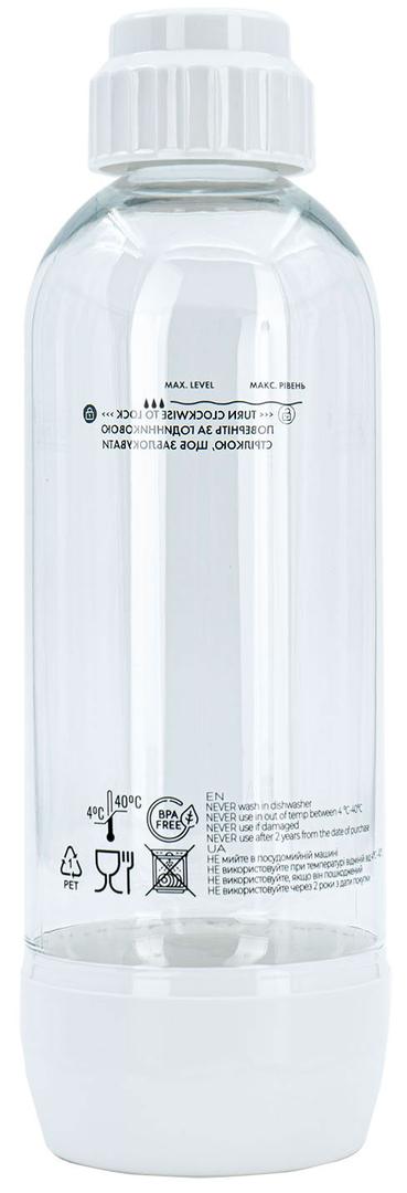 Soda Bottle, Suitable for Carbonated Water and Sparkling Water, BPA Free, Reusable and Filled Food Grade PET Plastic Made Soda Water Bottle (2 Pack, 1 Liter)