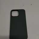 ORNARTO Compatible with iPhone 15 Pro Max Case 6.7", Slim Liquid Silicone 3 Layers Soft Gel Rubber Shockproof Protective Phone Cover with Anti-Scratch Microfiber Lining-Mystic Green