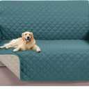 U-NICE HOME Loveseat Sofa Cover Reversible Couch Cover for Dogs with Elastic Straps Water Resistant Furniture Protector for Pets Couch Cover for 2 Cushion Couch (Loveseat, Blue/Beige)