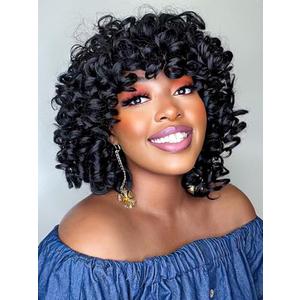 MYQUEEN 7 Packs GoGo Curl Crochet Hair 10 Inch Water Wave Beach Deep Twist Braids Short Curly for Women Synthetic Braiding Extensions 1B#