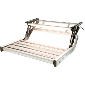 Just-V RV Camper Steps Single Drop Down Steps One-Hand Expand or Collapse Manual RV Stairs Folding Stable Ladders with Non-Slip Rubber Feet and Luminous Tape Glow Holds Up to 450 lbs