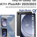 for Galaxy Tab A11+ Plus / A9+ Case 11 Inch, Rugged Case for Samsung Galaxy A9 Plus/A11+ Tablet with Screen Protector 360 Rotating Stand Shoulder Strap Pen Holder 2025/2023 Model, Black Blue