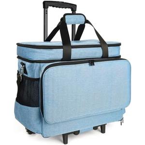 Lorzon Sewing Machine Case with Wheels, Rolling Sewing Machine Tote for Carrying, Fits for Most Machines