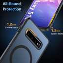 Magnetic for Samsung Galaxy S10 Phone Case, S10 4G-NO 5G Compatible with Magsafe, Shockproof Military Grade Drop Protection, Translucent Matte Slim Rugged Cover Shockproof Case for S10, Black